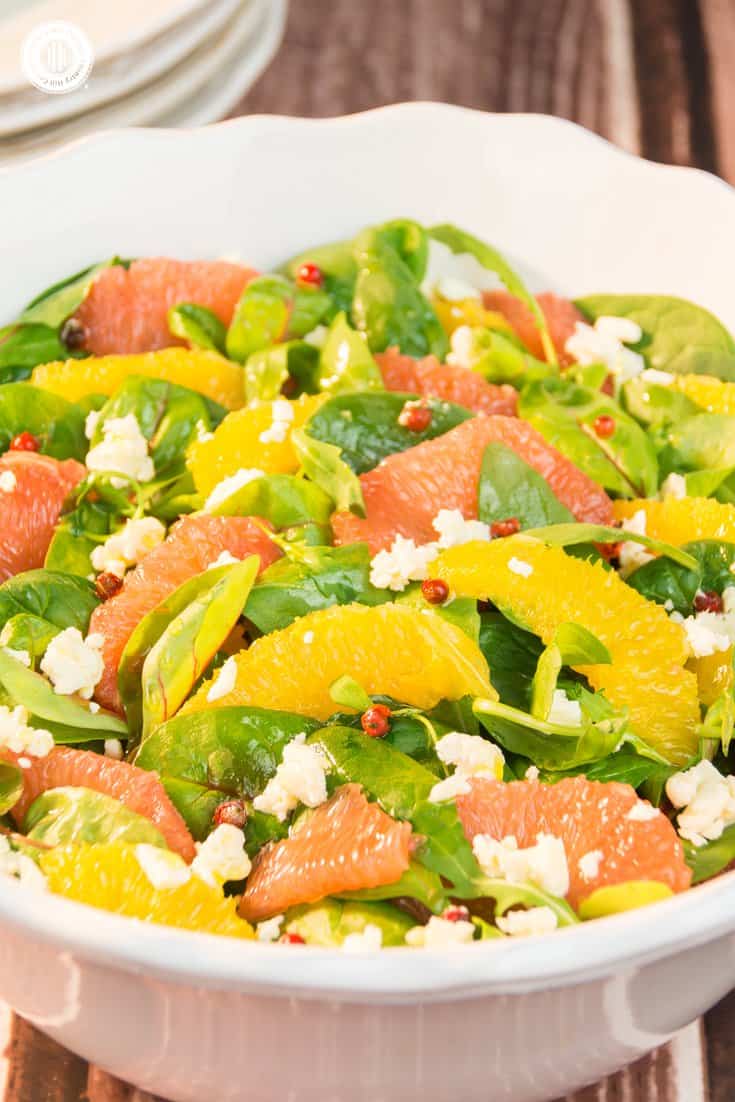 Orange grapefruit salad with goat cheese and pink pepper | countryhillcottage.com Orange grapefruit salad with goat cheese and pink pepper | countryhillcottage.com