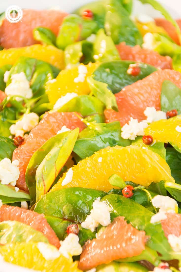 Orange grapefruit salad with goat cheese and pink pepper | countryhillcottage.com Orange grapefruit salad with goat cheese and pink pepper | countryhillcottage.com