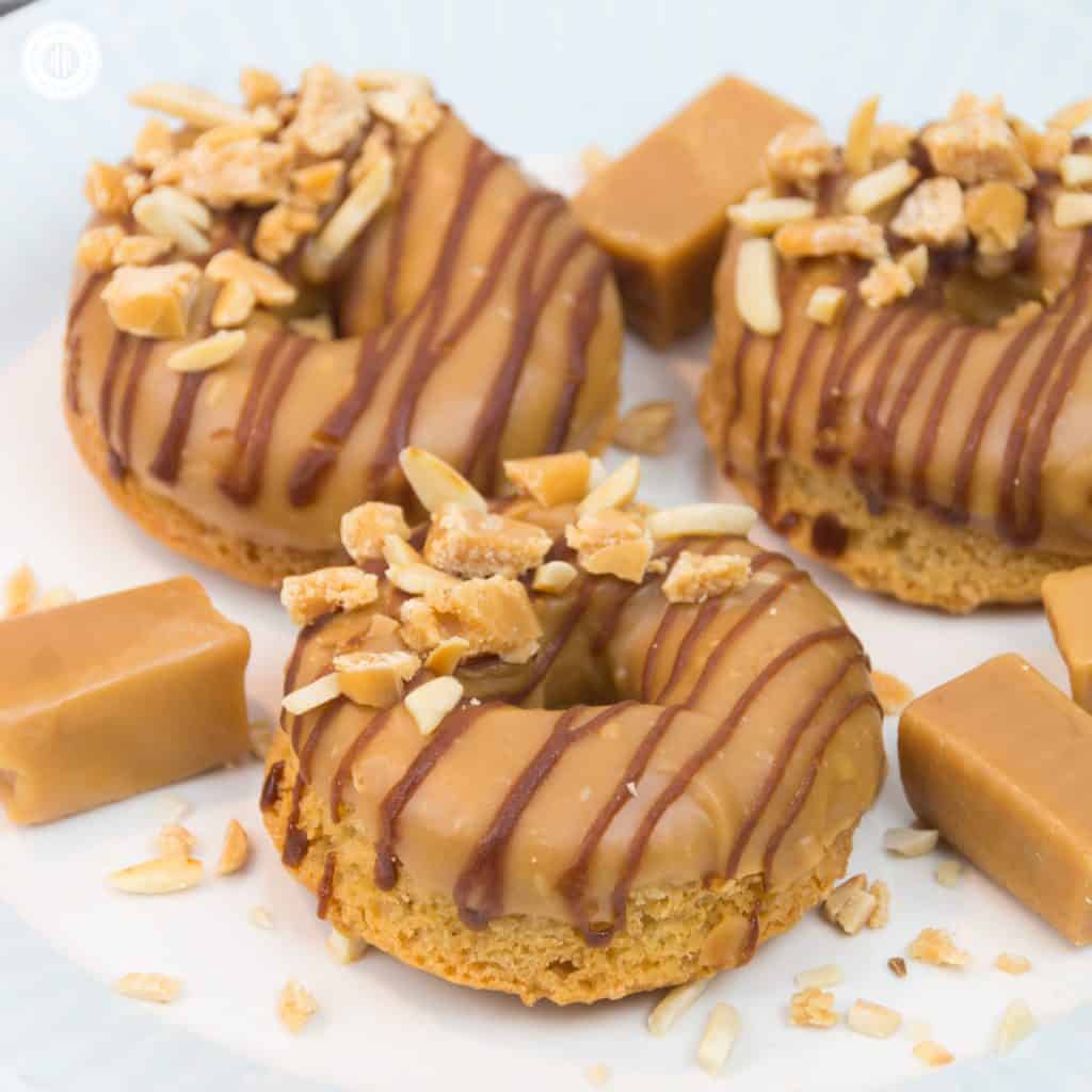 Caramel Doughnuts Tasty Baked Doughnuts with a Sticky Caramel Glaze