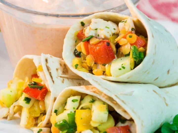 Chicken Lentil Tortilla Wraps Tasty Party Snack