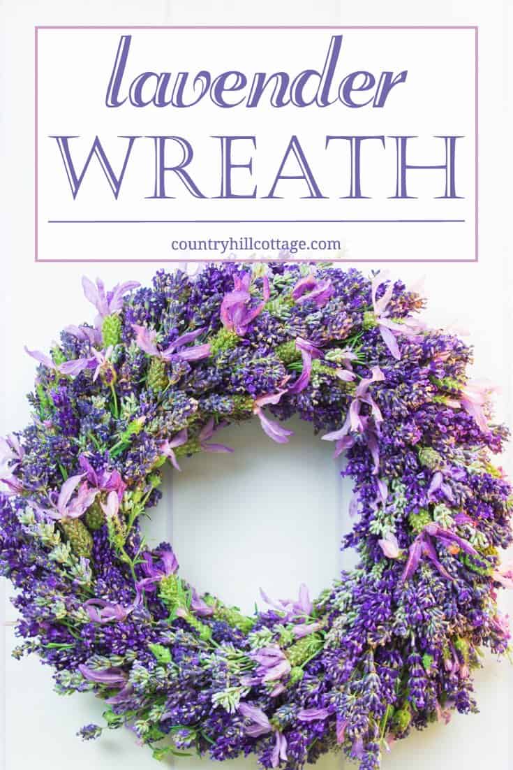 Add summer cheer to your front door and learn how to make a lush and fragrant lavender wreath. This wreath dries beautifully and lasts for months to come. We also share helpful tips for choosing the right type of lavender. | countryhillcottage.com