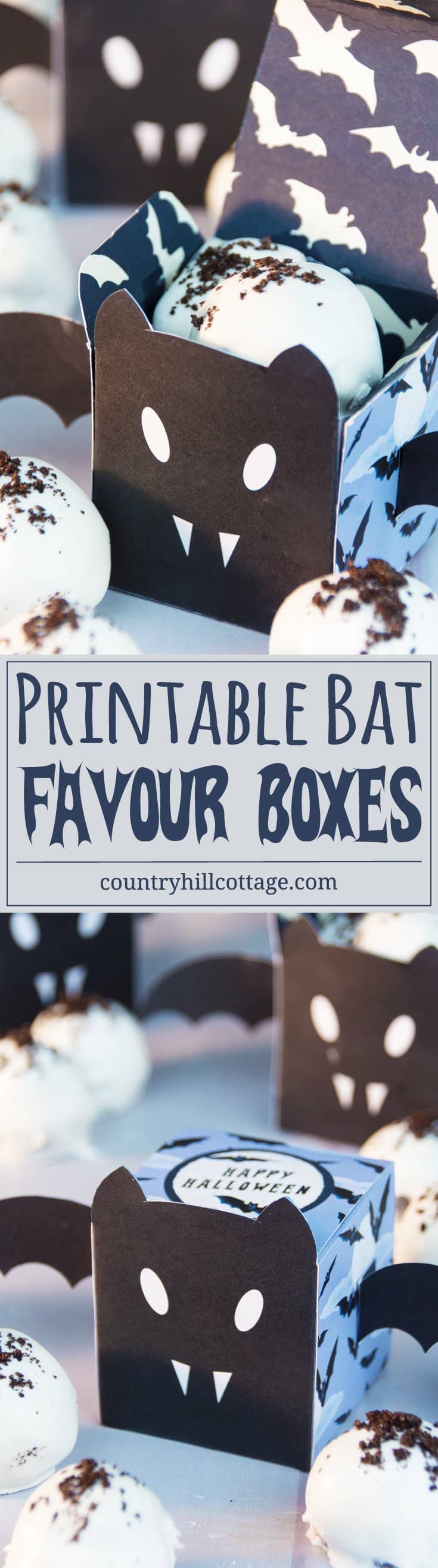 Get a free printable bat favour box to gift Halloween candy and treats! #freeibie #printble #Halloween | countryhillcottage.com Get a free printable bat favour box to gift Halloween candy and treats! #freeibie #printble #Halloween | countryhillcottage.com