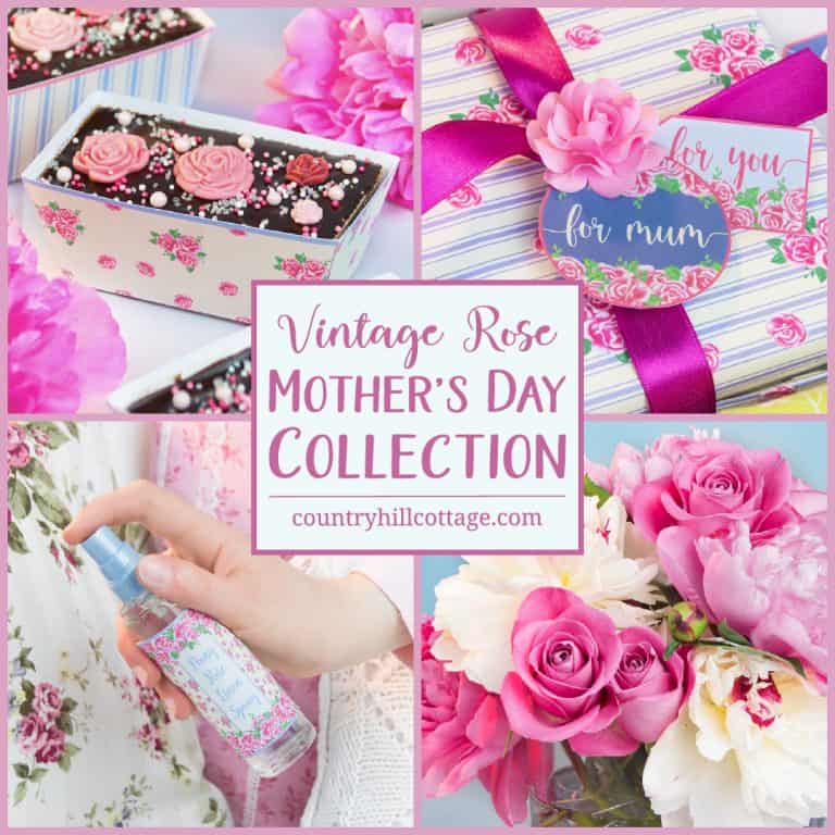 Say a heartfelt “I love you” to Mum with homemade Mother’s Day gift ideas. We’ve created a collection of pretty Mother’s Day gifts to give to your mummy and we’re sure you find something that’ll bring a big smile on her face. Each project includes free printables featuring our lovely Vintage Rose print, so you can put together perfectly coordinated presents. #mothersday #homemade #gifts #giftgiving #DIY #floral #printables #freebie | countryhillcottage.com
