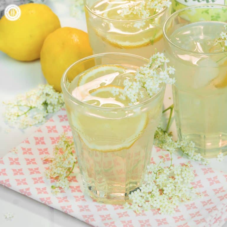 If you’re looking for a summer drink idea, make refreshing elderflower cordial, a wonderfully fragrant lemonade made from the flowers of the elder tree. Aside from a handful of flowers, you only need sugar, lemons, and water. You can serve the cordial undiluted, or mixed with water, soda, or Prosecco. The cordial is also a wonderful homemade food gift, and you can download pretty printable labels to decorate your bottles. #lemonade #elderflowers #cordial #foodgift | countryhillcottage.com