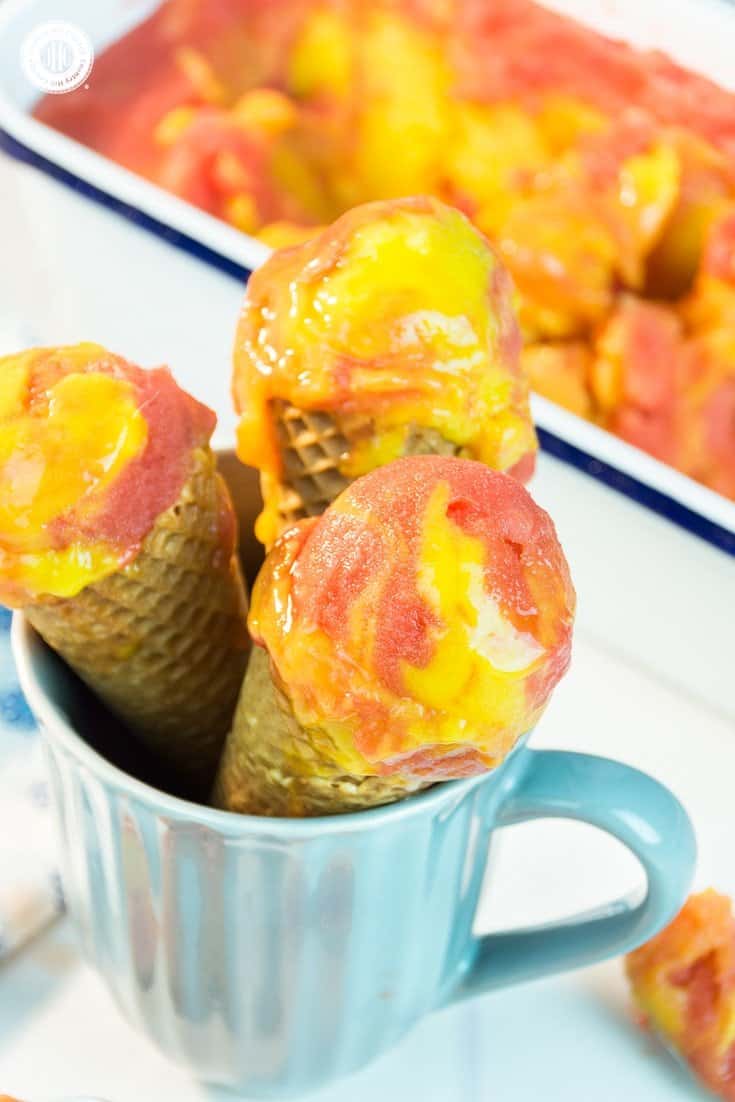 Stay cool with scoops of refreshing and healthy watermelon mango sorbet! Watermelon and mango are a wonderful flavour combination and the sorbet is super easy to prepare. This frozen treat is vegan, and you only need two ingredients to whip up a batch. No ice cream maker is required just fresh or frozen water melon and mango chunks. #mango #watermelon #sorbet #icecream | countryhillcottage.com Stay cool with scoops of refreshing and healthy watermelon mango sorbet! Watermelon and mango are a wonderful flavour combination and the sorbet is super easy to prepare. This frozen treat is vegan, and you only need two ingredients to whip up a batch. No ice cream maker is required just fresh or frozen water melon and mango chunks. #mango #watermelon #sorbet #icecream | countryhillcottage.com