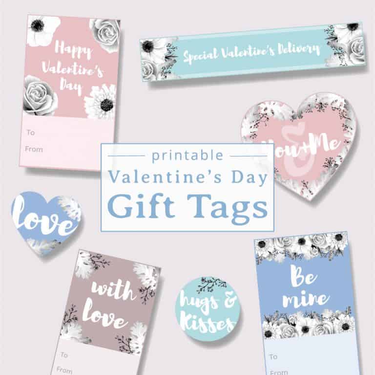 Printable Valentine’s Day gift tags are perfect to decorate gifts for your friends and loved ones. Our printable gift tags are an easy DIY project. All you need to do is print, cut, package and your good to go. The tags are also great for birthdays, Mother’s Day, wedding anniversaries, or to label shower gifts. Use the set as stickers, labels and template for scrap booking, planners, diaries, and to write sweet notes. #printable #gifttag #ValentinesDay #freebie | countryhillcottage.com