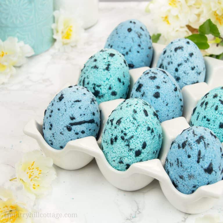 DIY speckled egg bath bombs