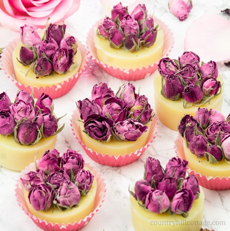 DIY rose bath truffles