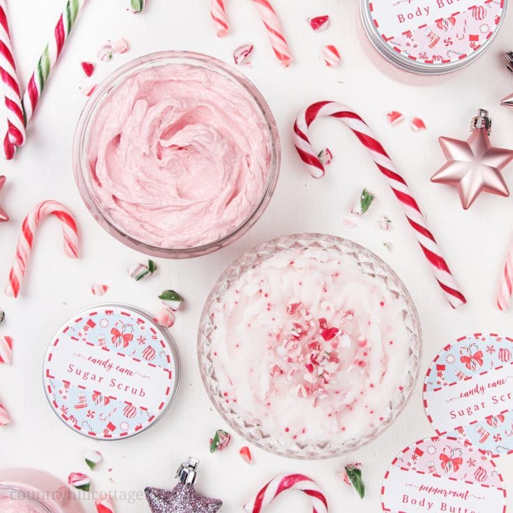 DIY Candy Cane Sugar Scrub and Peppermint Body Butter