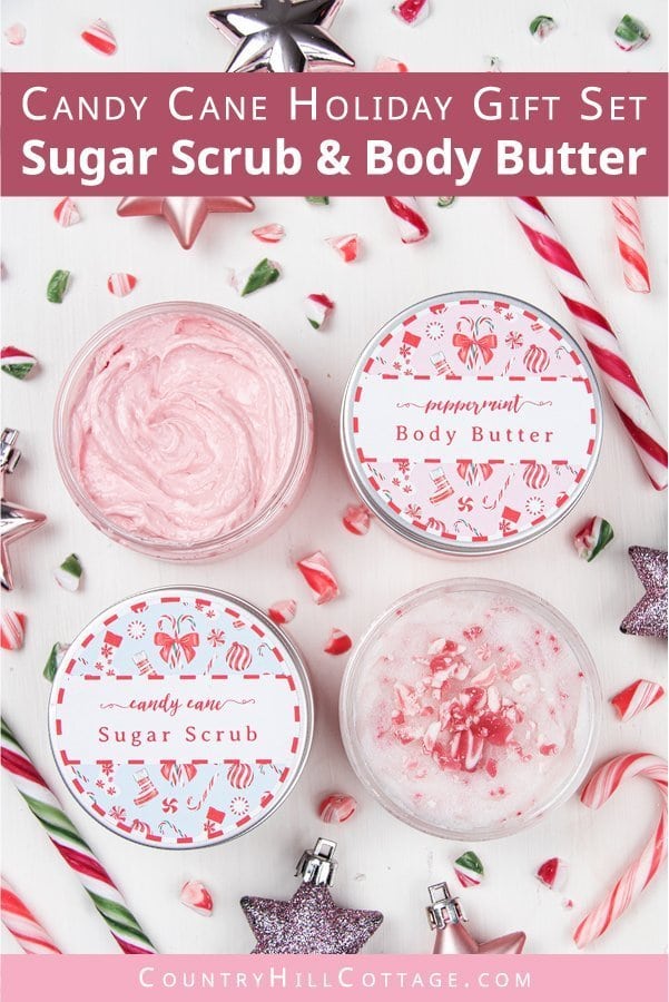 DIY Candy Cane Sugar Scrub and Peppermint Body Butter
