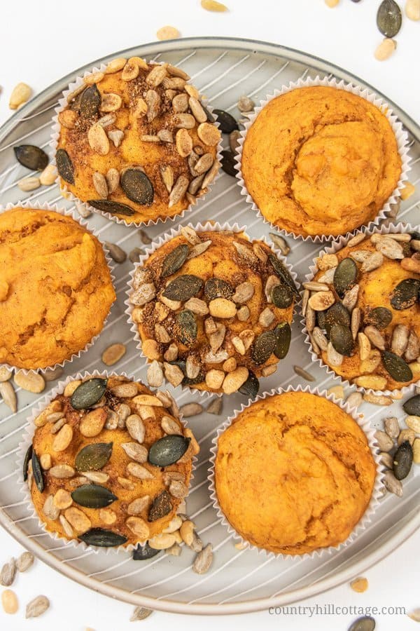 Healthy pumpkin muffins are moist & delicious! This easy pumpkin muffins recipe is vegan, gluten free, refined sugar-free, eggless and so simple to make from scratch. Homemade pumpkin spice muffins are a nutritious breakfast idea and a healthy snack. With options for applesauce, chocolate chips, cream cheese frosting, streusel topping, oily free & sugar free. Great for kids & clean eating. #muffins #pumpkin #pumpkinmuffins #vegan #glutenfree #pumpkinspice #cleaneating | coun-tryhillcottage.com