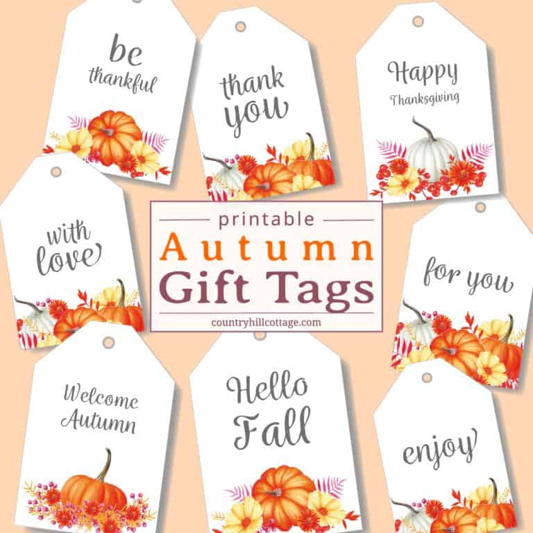 Free printable fall gift tags add a simple and beautiful touch to handmade presents, DIY gifts, and homemade treats. 8 printable thank you tags perfect for all autumn celebrations and holidays, birthdays, fall weddings, baby showers, Thanksgiving & teachers. Download the free printables for gift wrapping and packaging personalized goods in style! Rustic, vintage & watercolor inspired print-able labels. #freeprintable #tags #giftwrapping #fall #autumn #birthday #printable| countryhgill-cottage.com