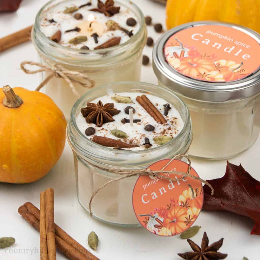 DIY Pumpkin Spice Candles Fall Candles Recipe with Essentials Oils