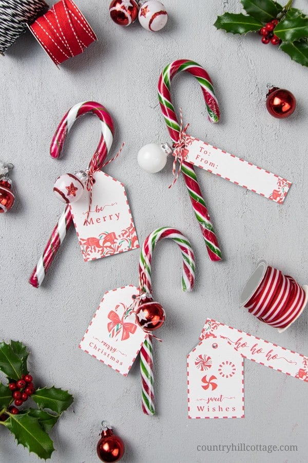 Candy Cane Gift Tags DIY Holiday Gift Tags