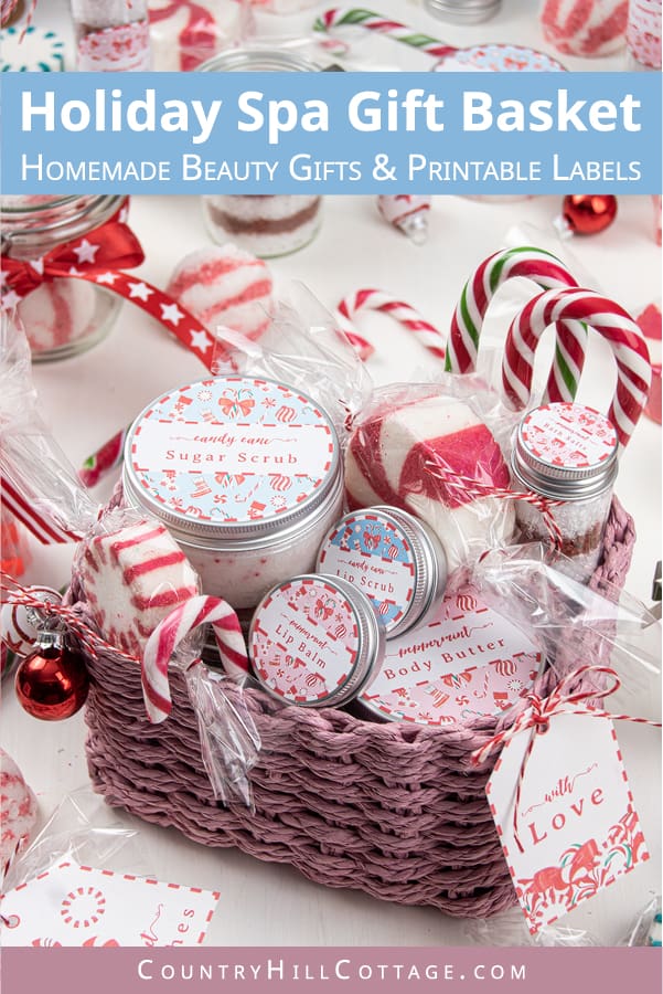 Holiday Spa Gift Basket with Homemade Beauty Gifts