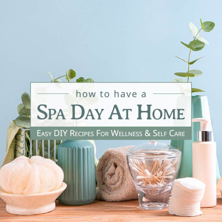 What to do on a spa day? Discover 90 easy budget friendly wellness ideas for self care and the perfect DIY spa day at home! Escape stress and enjoy a personal spa night at home by yourself or need spa night ideas with friends. The list has simple and relaxing homemade skin care and beauty recipes including facials, foot soaks, mask, bath bombs, sugar scrubs. Perfect for couples, teens, kids, girls, mommy daughter time, or with your boyfriend. #spa #spaday #wellness #diy | countryhillcottage.com