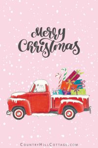 Christmas Truck Free Printable Wall Art, Greeting Cards &amp; Gift Tags