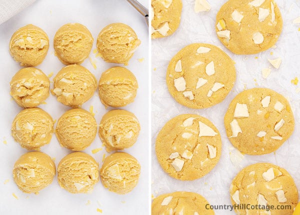 bake lemon white chocolate cookies