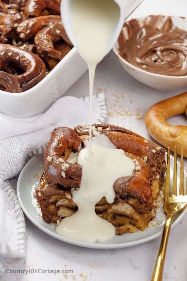 bread pudding with leftover soft pretzels