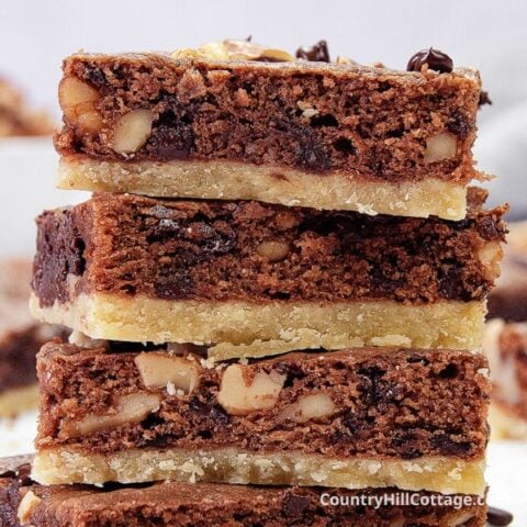 chocolate chip walnut shortbread brownies
