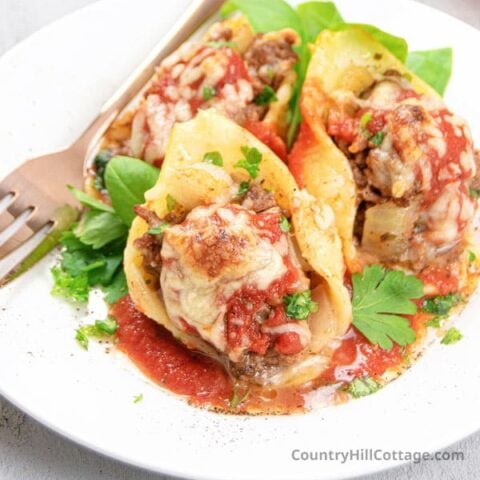 stuffed shells with meat sauce