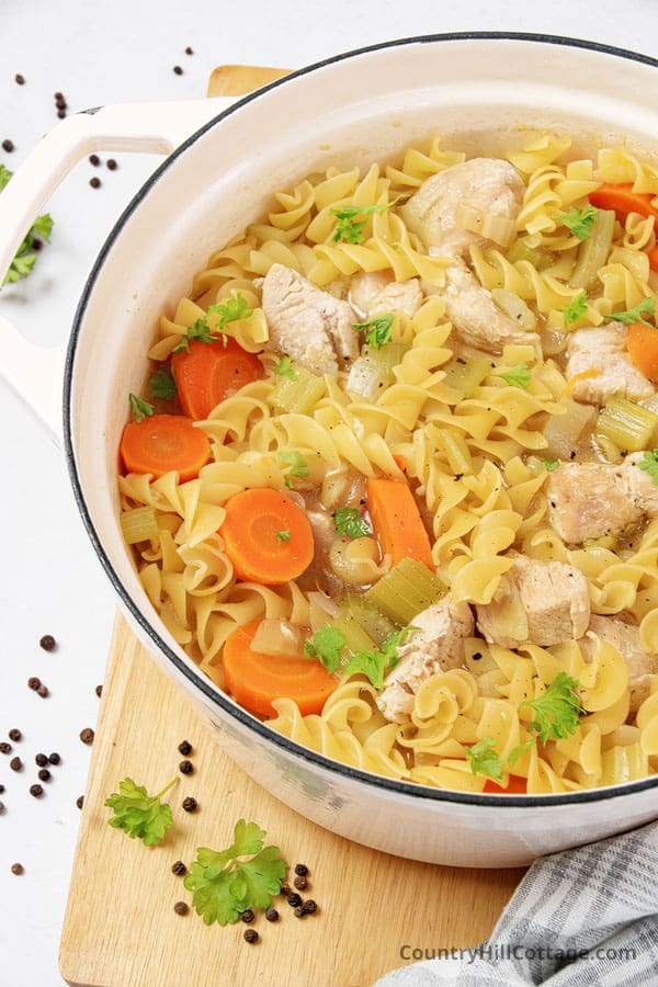 how to make chunky chicken noodle soup