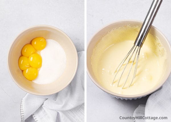 Step 1: cream egg yolks and sugar