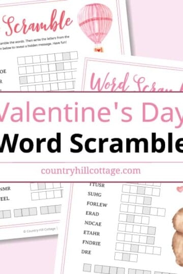 valentines day word scramble game