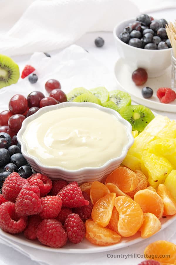 Sweetened Condensed Milk Fruit Dip {Without Cream Cheese or Marshmallow