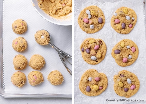 bake mini egg cookies