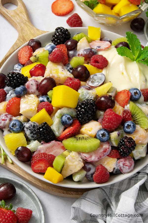 fruit salad with sweetened condensed milk