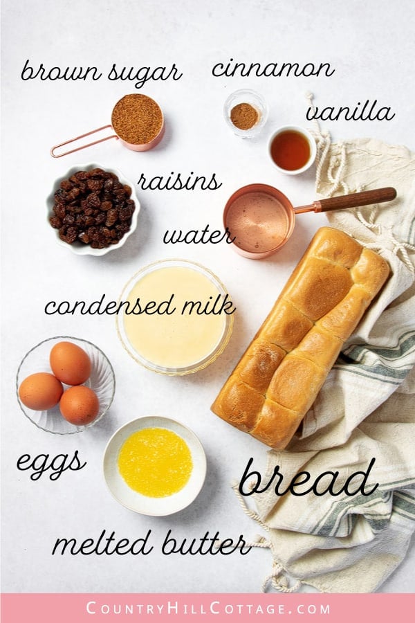 condensed milk bread pudding ingredients