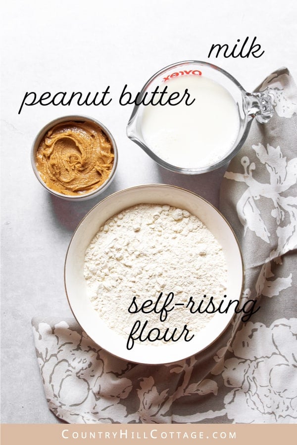 3 ingredient peanut butter bread ingredients