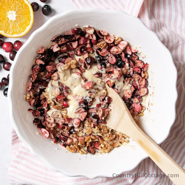 step 4 fold in cranberries and nuts
