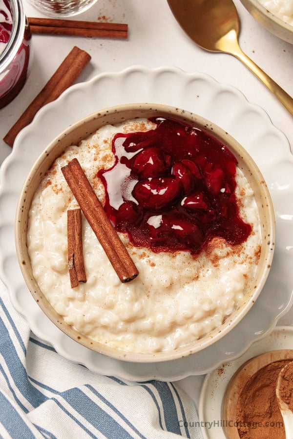 Condensed Milk Rice Pudding {Without Eggs}