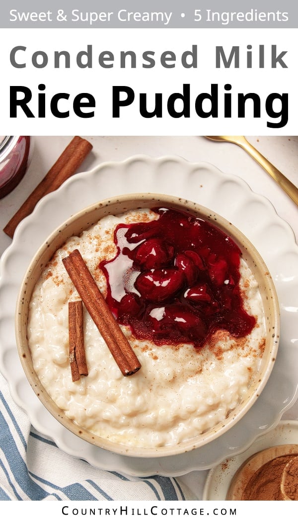 Condensed Milk Rice Pudding {Without Eggs}