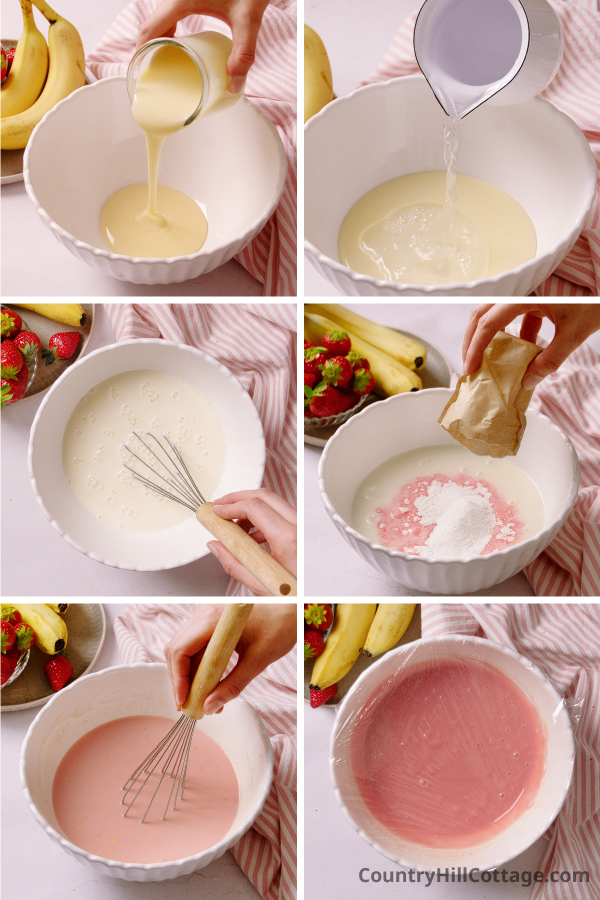 step 1 make strawberry pudding