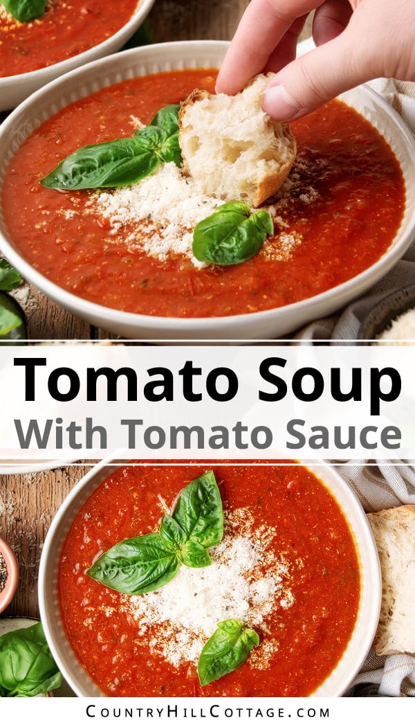 Tomato soup with tomato sauce