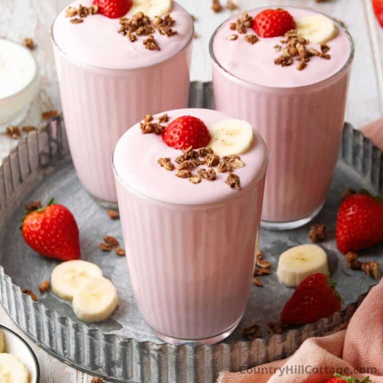 McDonald's strawberry banana smoothie.