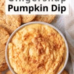pumpkin dip with ginger snaps.