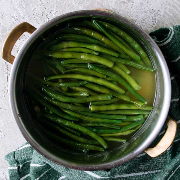 step 1 blanch green beans.