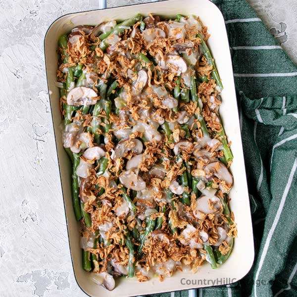 step 4 bake green bean casserole.