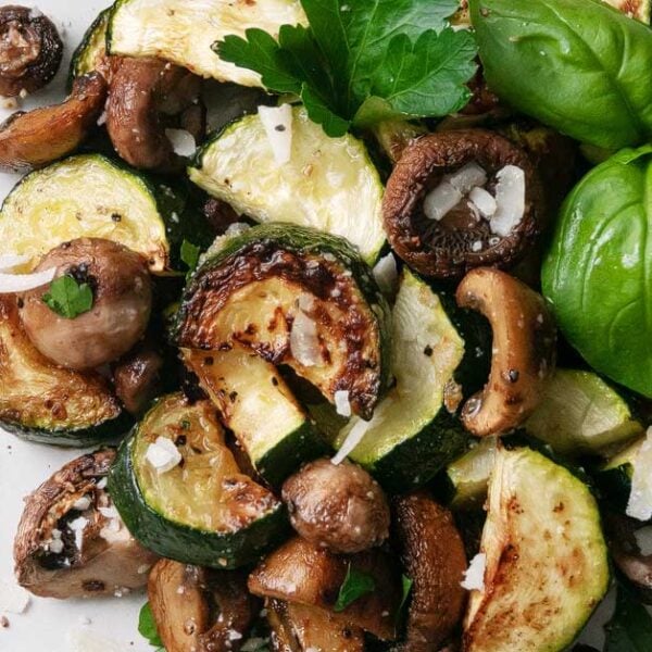 Roasted Zucchini And Mushrooms