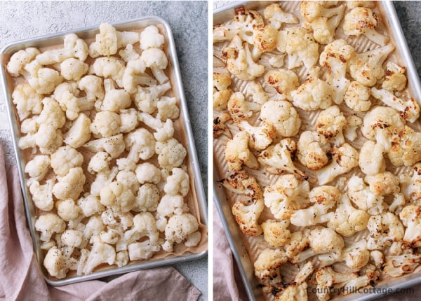 step 1 roast cauliflower.
