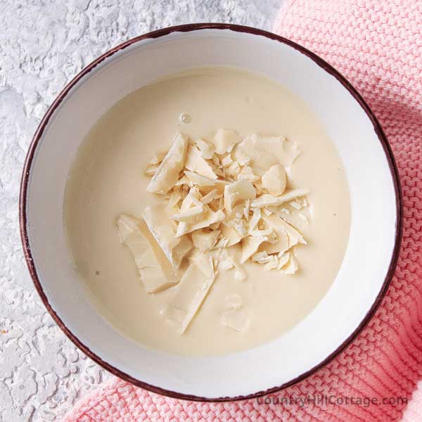 step 2 melt white chocolate.