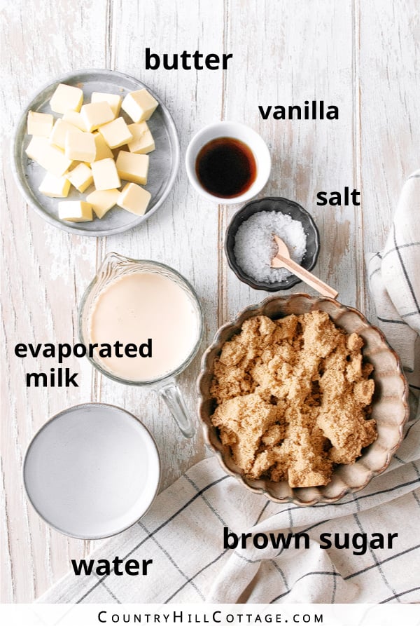 evaporated milk caramel ingredients.