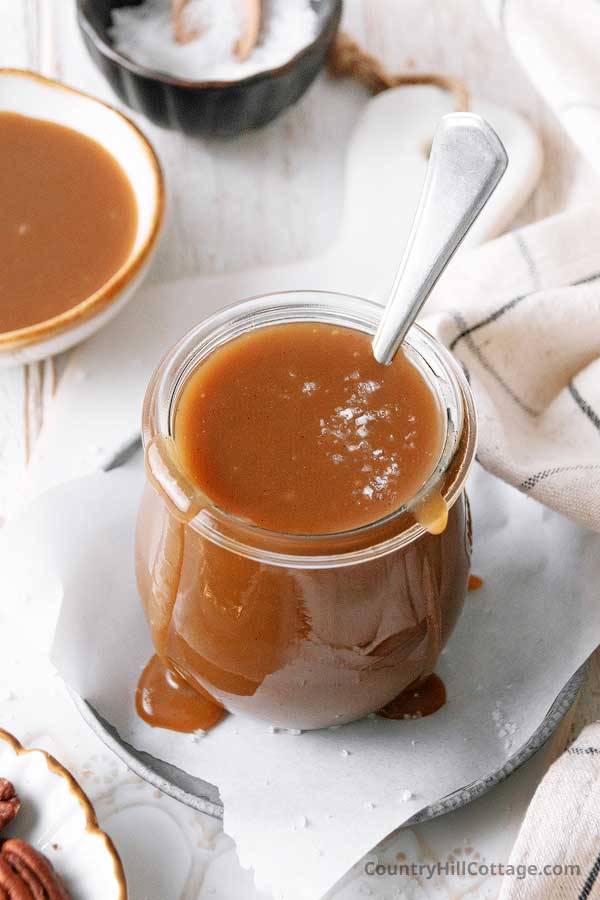 jar filled with evaporated milk caramel recipe.