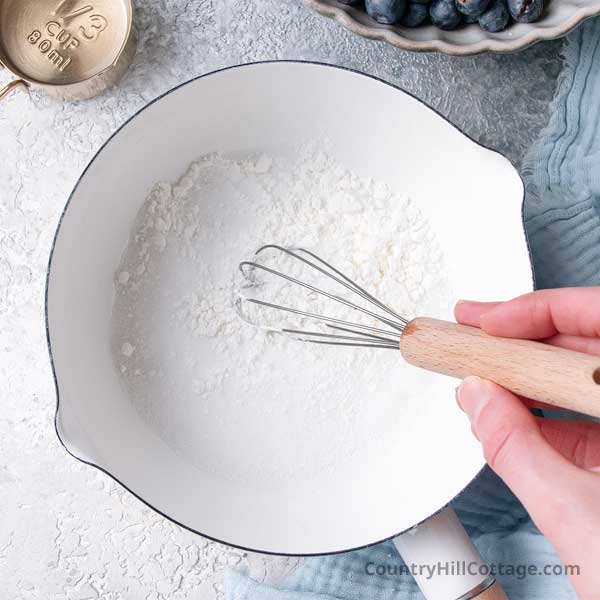 step 1 combine sugar and cornstarch.