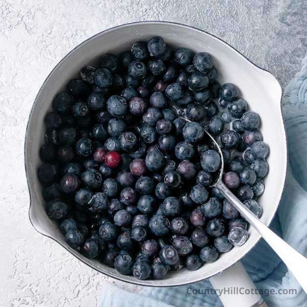 step 4 bring berries to a simmer.