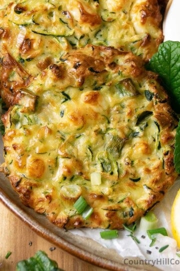 baked zucchini fritters.